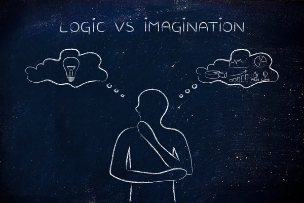 Koncepce logiky vs představivost — Stock fotografie