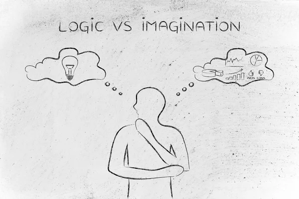 Koncepce logiky vs představivost — Stock fotografie