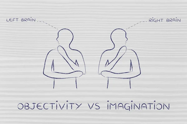 Concept of objectivity vs imagination — Stock Photo, Image