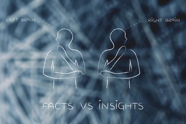 Koncepcja fakty vs Insights — Zdjęcie stockowe