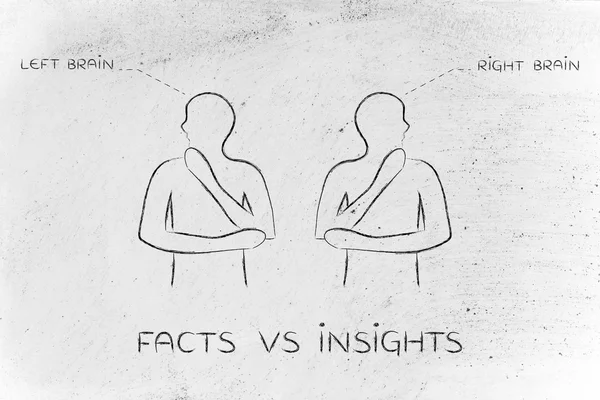 Concept of facts vs insights — Stock Photo, Image