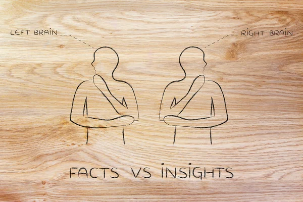 Концепция фактов vs прозорливость — стоковое фото