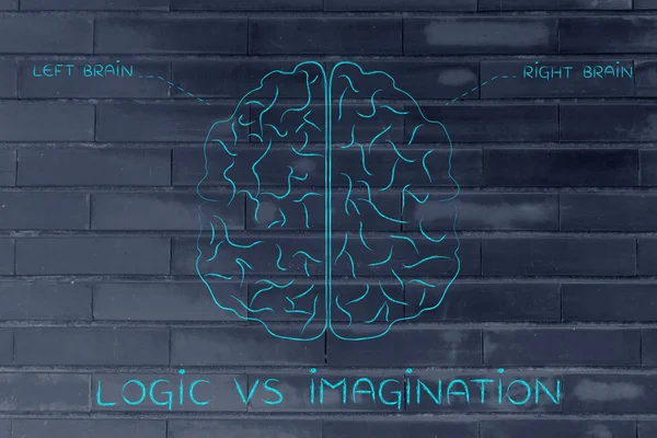 Concepto de lógica vs imaginación —  Fotos de Stock