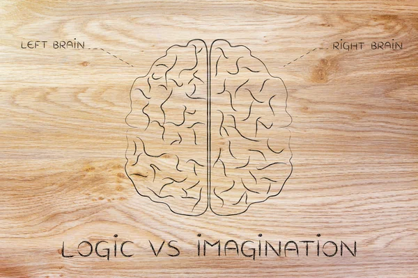 Koncepcja logiki vs wyobraźni — Zdjęcie stockowe