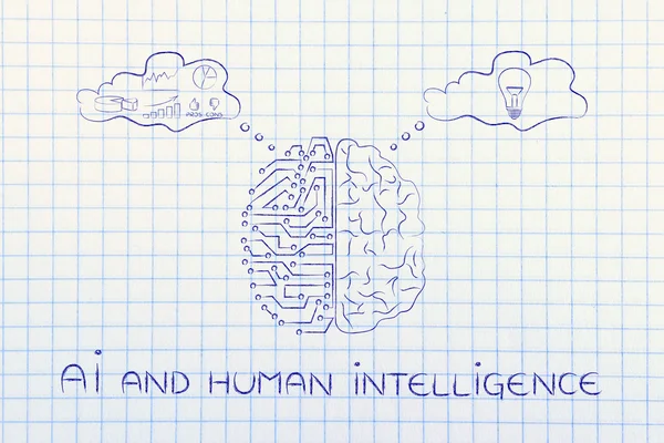 Concept of AI and human intelligence — Stock Photo, Image