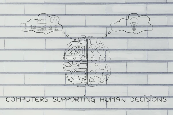 人間の意思決定を支えるコンピュータの概念 — ストック写真