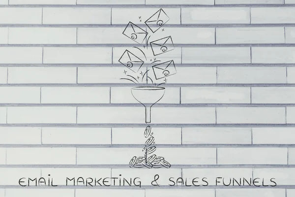 Concepto de email marketing & embudos de ventas — Foto de Stock