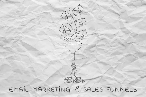 Concepto de email marketing & embudos de ventas — Foto de Stock