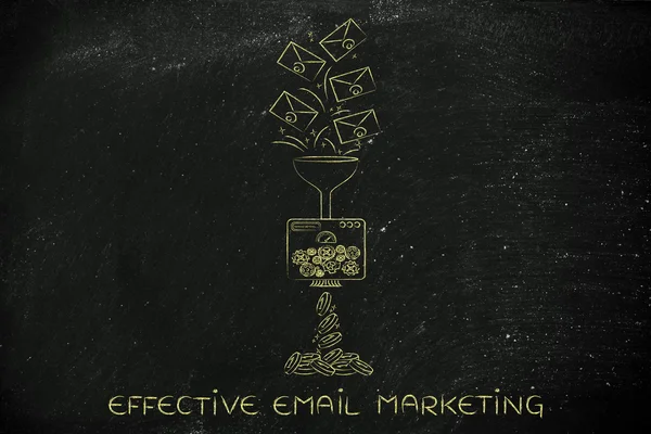 Концепция эффективного маркетинга электронной почты — стоковое фото