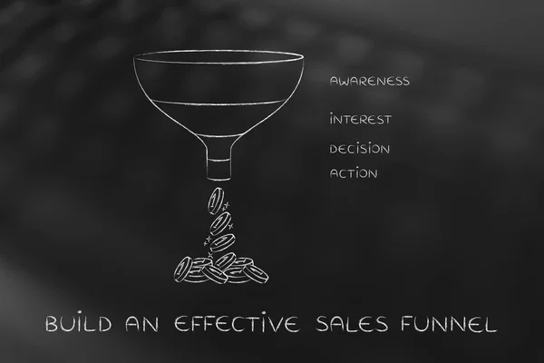 Concepto de construir un embudo de ventas efectivo — Foto de Stock
