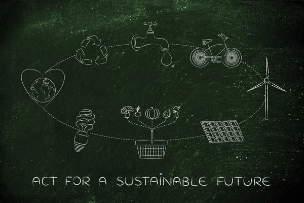 Conceito de agir para um futuro sustentável — Fotografia de Stock