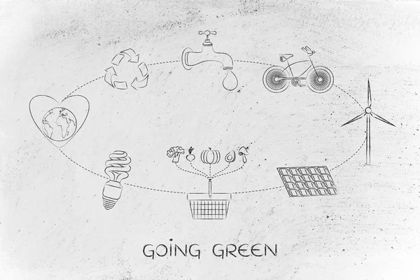 Sustainable development diagram, going green — Stock Photo, Image