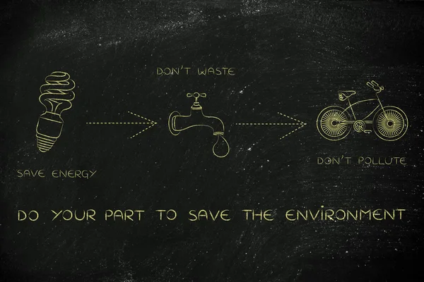 Concepto de cómo hacer su parte para salvar el medio ambiente —  Fotos de Stock