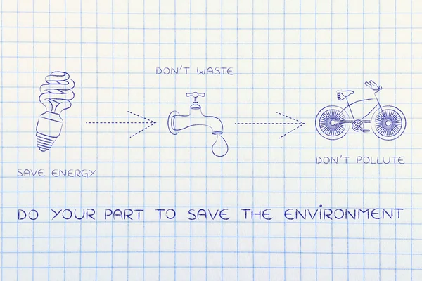 Konzept, wie Sie Ihren Teil zur Rettung der Umwelt beitragen können — Stockfoto