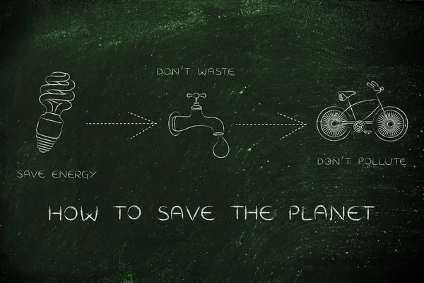 Conceito de como salvar o planeta — Fotografia de Stock