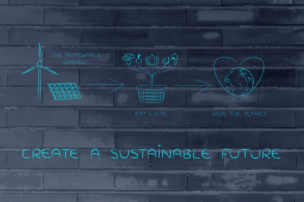 Concepto de crear un futuro sostenible — Foto de Stock