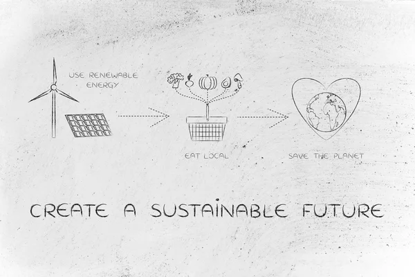 Concept van het creëren van een duurzame toekomst — Stockfoto