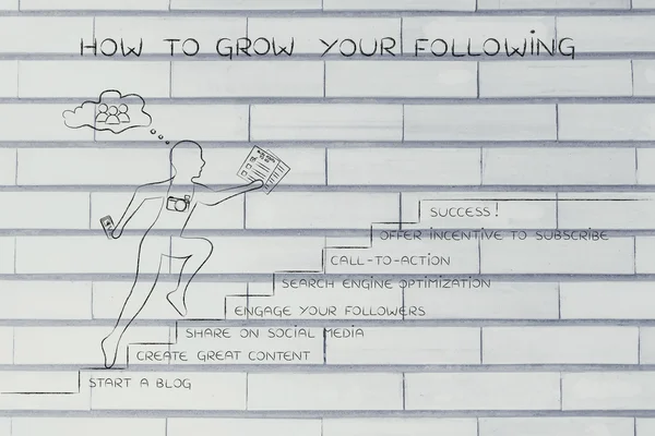 Concepto de cómo hacer crecer tus seguidores — Foto de Stock
