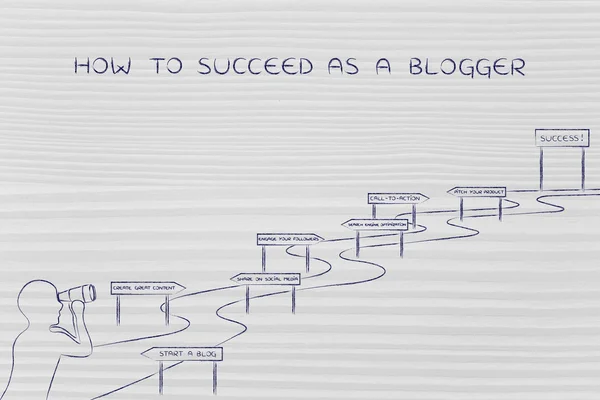 Concepto de cómo tener éxito como bloguero —  Fotos de Stock