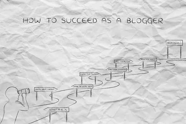 Concepto de cómo tener éxito como bloguero —  Fotos de Stock