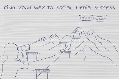 sosyal medya başarı için yol bulmak için nasıl kavramı