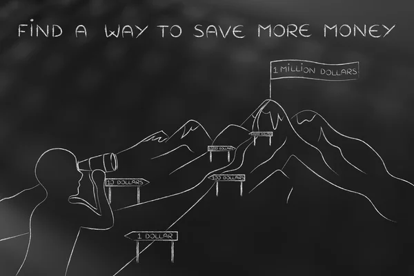 Conceito de como encontrar uma maneira de economizar mais dinheiro — Fotografia de Stock