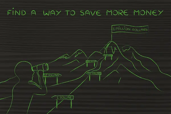 Concepto de cómo encontrar una manera de ahorrar más dinero —  Fotos de Stock