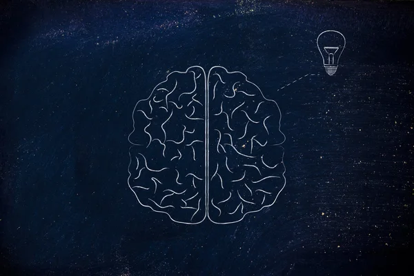 생각 하는 데 그래픽 인간 두뇌 — 스톡 사진