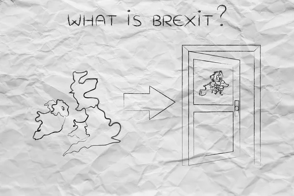 Brexit İngiltere'de harita oklu — Stok fotoğraf