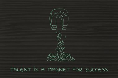 word yetenek çeken sikke ve kar ile büyük mıknatıs