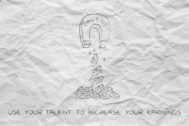 word yetenek çeken sikke ve kar ile büyük mıknatıs