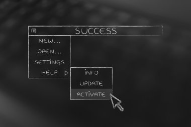 başarı açılır menüsü, işaretçi Etkinleştir seçeneğini seçerek