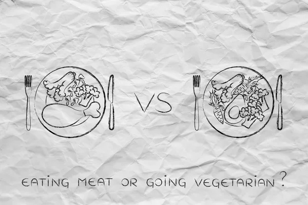 Pratos alternativos para carnes e vegetarianos — Fotografia de Stock