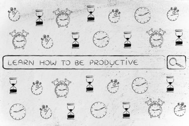 saat yönetimi yle ilgili saat simgeleri ve etiketleri olan arama çubuğu