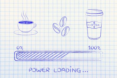 kahve kutsal kişilerin resmi ile ilerleme güç yükleme çubuğu