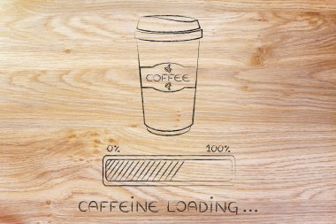 kahve bardak ve ilerleme uyanıklık yükleme çubuğu