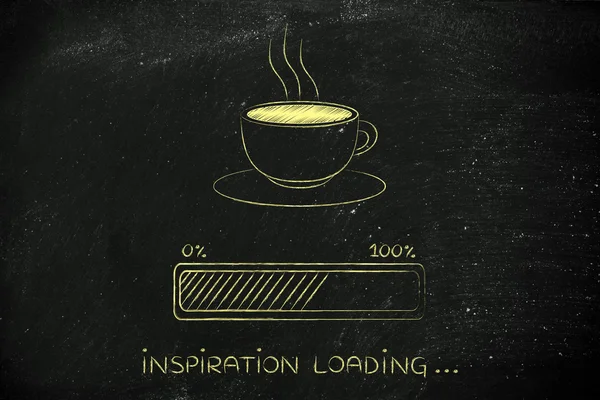 Coffee cup & progress bar loading inspiration — Stock Photo, Image