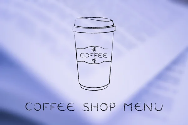 Kaffe tumlaren krita illustration — Stockfoto