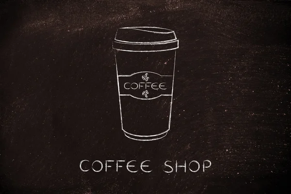 Koffie tuimelaar krijt illustratie — Stockfoto
