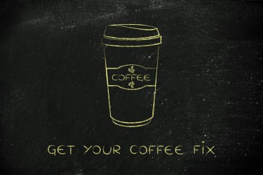 kahve tumbler tebeşir illüstrasyon