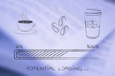 kahve kutsal kişilerin resmi ile ilerleme potansiyel yükleme çubuğu