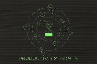 alarm saatler iplik tarafından çevrili erime ile kum saati