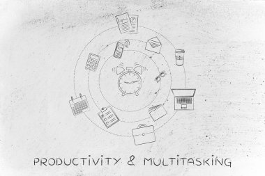 çalar saat ve office nesneleri, verimlilik kavramı