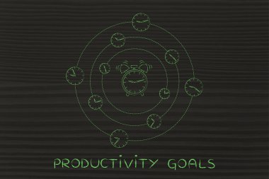 çalar saatleri iplik tarafından çevrili saat