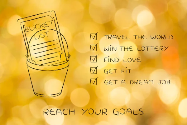 bucket list of lifestyle dreams to accomplish, ticked off