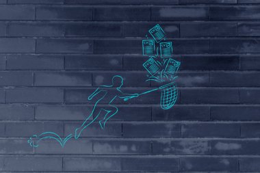 düşen özgeçmişbir grup net işleme ile adam