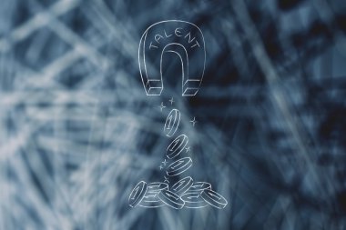 word yetenek çeken sikke ve kar ile büyük mıknatıs