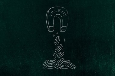 word yetenek çeken sikke ve kar ile büyük mıknatıs