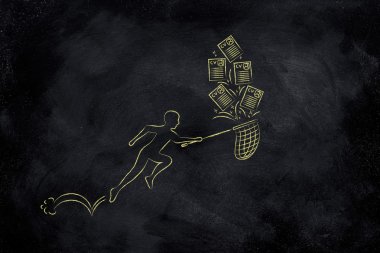 düşen özgeçmişbir grup net işleme ile adam