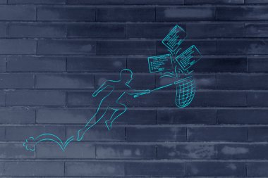 düşen iş teklifleri bir grup net işleme ile adam, filtre appl